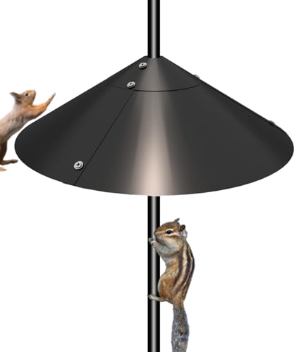 Metal Squirrel Baffle for Bird Feeder Pole, Outside Pole Mount Bird House Guard for Outdoor Shepherd’s Hook, 19 Inch, 1 Pack - size: Buckle-1pcs