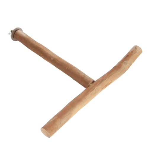 Asixxsix Wood Bird Perch, T Shaped Birdcage Stand Wooden Parrot Perch Stand Perch for Bird Cage Grinding Bird Perch Branches, T Perch Bird Accessory, Easy to Install