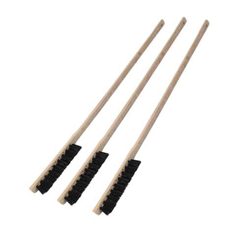 Dioche Essential 3PCS Long Handle Bird Cage Cleaning Brush – Sturdy Wooden Parrots Cage Supplies for Easy Maintenance