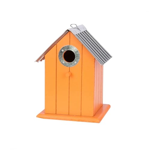 Corrugated Metal Colorful Wren/Chickadee Bird House
