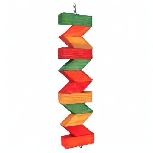 Featherland Paradise - Multi-Colored Zig Zag Chew - Bird Toys for Large Birds