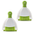 Dust pan Broom Brush Dustpan - Small Broom and Dustpan Set,Mini Broom and Dustpan,Small Dustpan and Brush Set for Home Cleaning,Sofa,Desk,Guinea Pig Cage,Cat Litter etc.（Green 2 Set） - color: Green, size: 2 Set