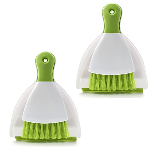 Dust pan Broom Brush Dustpan - Small Broom and Dustpan Set,Mini Broom and Dustpan,Small Dustpan and Brush Set for Home Cleaning,Sofa,Desk,Guinea Pig Cage,Cat Litter etc.（Green 2 Set） - color: Green, size: 2 Set