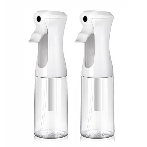 VIGOR PATH Continuous Spray Bottle for Hair – Fine Mist Mister for Hairstyling, Cleaning, Plants, Pets, Barbers, Salons, and Essential Oil Applications (200ml/6.7 oz) Clear 2 Pack - size: 6.7 oz - Clear - 2 Pack
