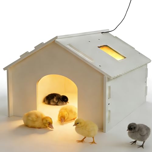 Upgraded Chick Brooder with Viewing Window,Baby Chicken Cage Heat Lamp Brooder for 10-20 Chicks,Ducks,Quail&Birds–Energy-Efficient 35W Heater,Easy-to-Clean Design