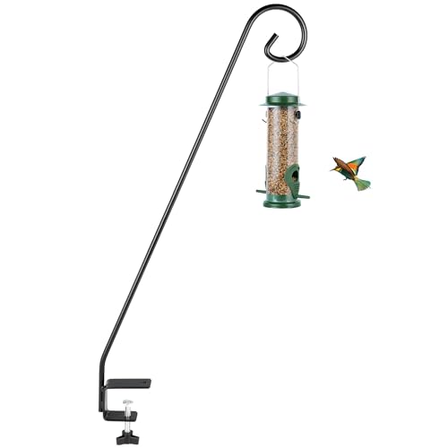 Heavy Duty Extensible Deck Hook - Adjustable for Hanging Bird Feeders, Plants, Suet Baskets, Wind Chimes, Lanterns - size: 28in Long Curled Hook-1 Pack