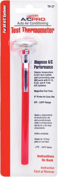 Certified A/C Pro Car Air Conditioner Test Thermometer,Helps Diagnose AC Performace & Checks Outlet Duct Temperature and Ambient Temperature,Includes Holder-& Clip,InterDynamics,(Pack of 12) - size: Single Unit (Pack of 12)