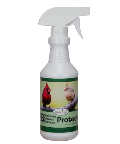 JCS Wildlife 3B Bird Seed, Bird Feeder, and Birdhouse Protector 16 oz. Spray - Natural Enzyme Formula (1, 16 oz. Spray Bottle) - size: 1 Count (Pack of 1)