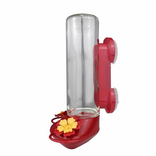 Perky-Pet 455-2 Mounted 445-2 Glass Window Hummingbird Feeder, Red – 14 oz (Pack of 2) - size: (Pack of 2)