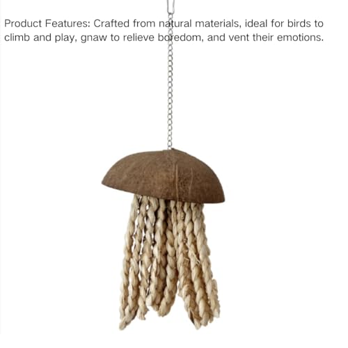 Bird Chew Toys, Coconut Shell with Corn Husks for Parrot Beak Grinding, Coconut Shell Shredding Toy for Parakeet Lovebird Conure Budgies Cockatiel (2-Pack) - color: 2-Pack