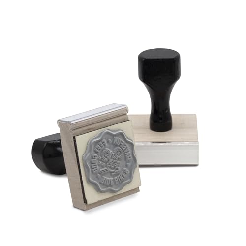 Infusion Custom Text Traditional Wood Stamp with Plastic Handle, 1" x 1" - size: 1" X 1"