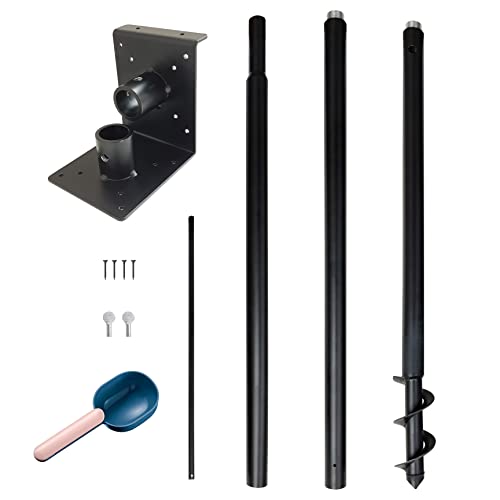 Universal Mounting Pole Kit Perfect for Birdhouse, Birdfeeder, Easy to Assemble and Install, Made of Heavy Duty Material, Free Bird Feeder Scoop