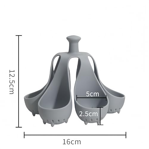 Silicone Egg Boiler Rack, Freestanding Egg Boiler,egg boiler holder,Silicone Boiled Egg Cooker,Storage and Egg Rack for Making Soft or Hard Boiled Eggs,Holds 6 Eggs, for Cooking Kitchen Gadget, Gray