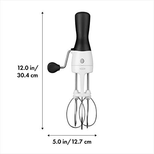 OXO Good Grips Egg Beater | Hand Operated Rotary Beater for Egg, Batter and Whisk Cream, Soft Rotary Cogs, Non-Slip Handle