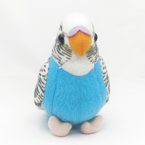 1 Pcs Stuffed Parakeet Toy, 5.5 inches, Budgerigar Plush Toy, Parakeet Soft Toy, Stuffed Bird for Kids, Blue - color: Blue