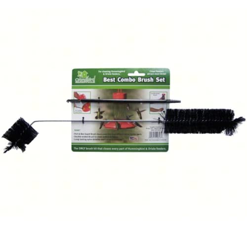 Hummingbird Feeder Cleaning Brush Set | 2-Piece Kit - 17 Inch Double-Ended Brush and 8.5 Inch Port Brush - Covers Every Feeder Surface - size: 2 piece Combo