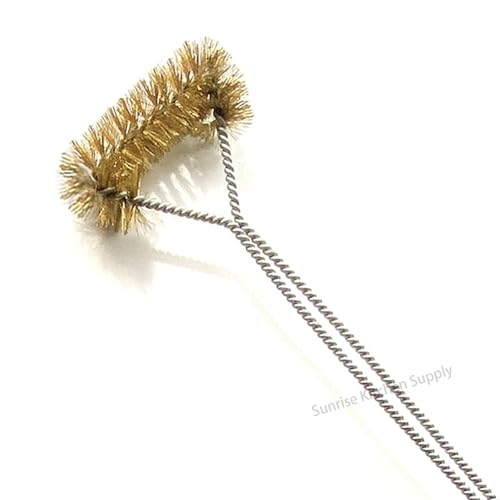 SUNRISE Fryer Brush with Long Handle (Brass, Single Brush) - color: Brass, size: Single Brush