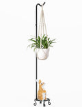 75'' Tall Shepherd's Hook with Base Adjustable Height Indoor Outdoor | Heavy Duty Base,Stable Outdoor Garden Hook,For Hanging Planters,Bird Feeders,Wind Chimes,Lanterns,Lamp