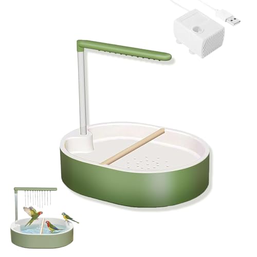 Parrot Shower, Automatic Parakeet Bird Bath with Pump, Large Bird Shower Fountain, Bird Bath for Parakeets for Pet Birds, Conure, Cockatoo, Budgie, Lovebird, Finches