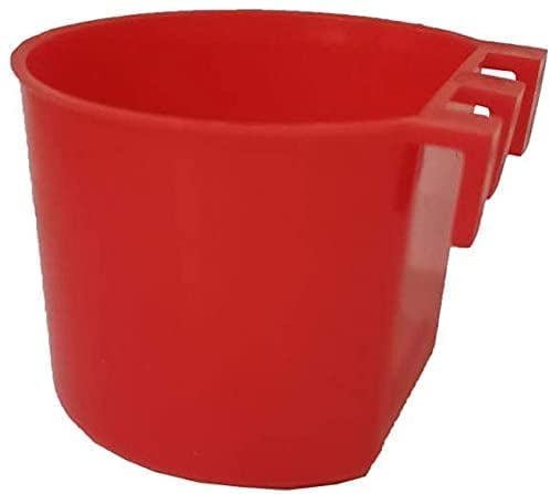 Cage Cups Birds Feeders Seed Bowl Chicken Feeding Watering Dish Rabbit Water Food Hanging Wire Cages Box 8oz Coop Cups for Pet Parrot Parakeet Gamefowl Poultry Pigeon (10PCS Red) - size: 10PCS Red