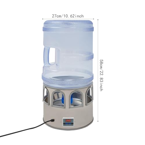 5 Gallon Chicken Water Heater, Winter Poultry Water Heated Machine,LED Display,9.84ft Cord Length for Chickens, Turkeys, and Geese
