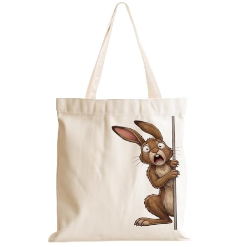 Cartoon Canvas Tote Bag, Gifts for Women Men Birthday Christmas Reusable Tote Shoulder Bag for Grocery Shopping 01 - color: Rabbit 469