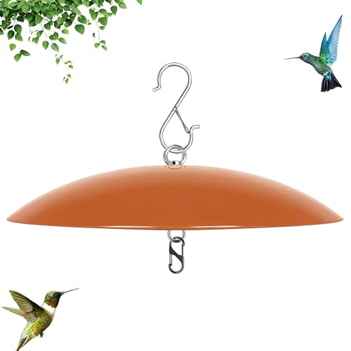 13" Hummingbird Feeder Shade Cover,Bird Feeder Dome Rain Cover,Smart Bird Feeders Umbrella,Squirrel Baffle for Shepherd's Hook Outdoors (Terracotta), 1 Pack - color: Terracotta, size: 13Inch / 1 Pack