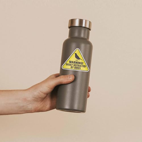 Easily Distracted by Birds Sticker for Hydroflask Water Bottle - Funny Birding Quote Laptop Decal - Cute Birdwatching Gift for Bird Nerds