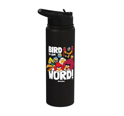 Angry Birds Group Bird is the Word Stainless Steel Insulated Water Bottle - color: Black