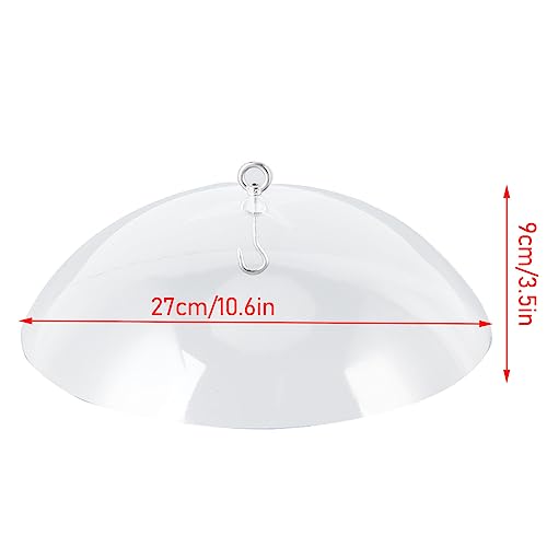 CLEAR Bird Feeder Protective Dome Cover, Prevent Squirrel, Large Diameter WeatherGuard, Hanging Bird Seeds Protector with for Hanging Bird Feeders, for Outdoor