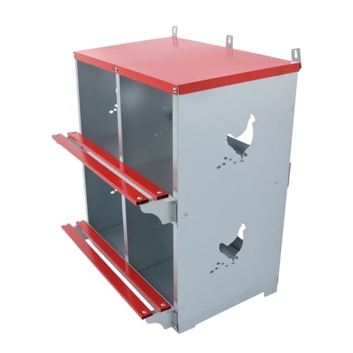 Chicken Nesting Boxes 4 Compartment Metal Poultry Nest Box for Hens Wall Mount