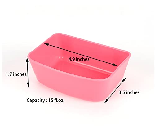 Rabbit Feeder Waterer Chicken Guinea Pig Cage Bowl Food Water Hanging Watering Container Feeding Dish Coop Cup Treats Drinker for Pigeon Dove Puppy Cat Bird Bath Basin Hamster Bed (Pack of 3) - size: 15 oz cage bowl Pack of 3