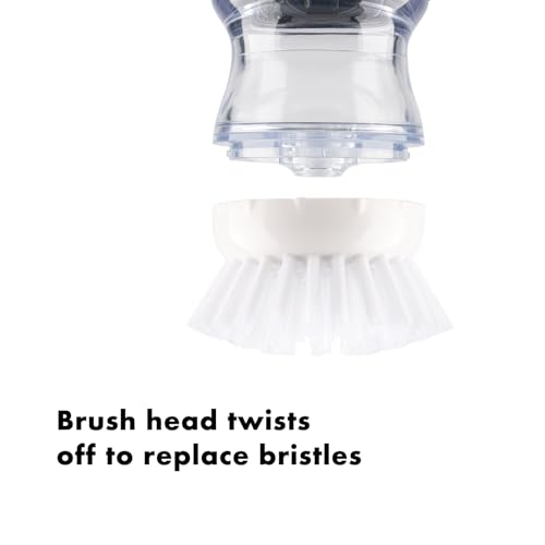 OYV Soap Dispensing Palm Brush Refills, 4-Pack Replacement Heads, White | Non-Scratch Nylon Bristles, Easy Twist-On Installation, Safe for Non-Stick Cookware - color: White