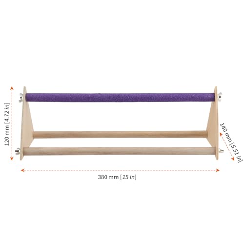 HOZEON 2PCS Wooden Chicken Roosting Bars, Purple Chick Perch Stand for Training, Roosting Bar Perch for Parrot and Birds