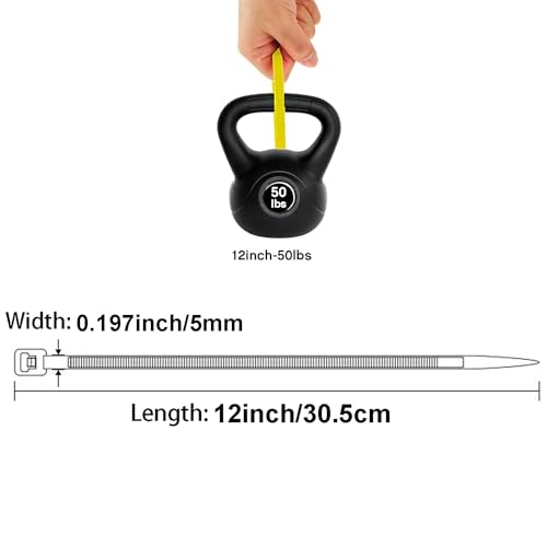 Zip Ties, 100pcs Yellow Zip Ties 12 Inch,Zipties Cable Tie Wraps, Multi-Purpose Cable Management Ties, Self-Locking Ziptie for Office and Home(Can bear 50lb) - color: Yellow, size: 12" (100 Pack)