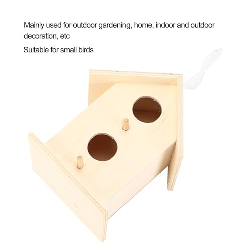 Wooden Birdhouse, 2PCS Wooden Hanging Bird House with Two Holes for Outside | Nest Box Unfinished Bird Houses Hanging Wooden Birdhouse Wooden Bird Houses to Paint for Small Bird (#a)