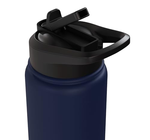 Cute Cartoon Prehistoric Animals Terror Bird For Kids Funny Stainless Steel Insulated Water Bottle - color: Navy Blue