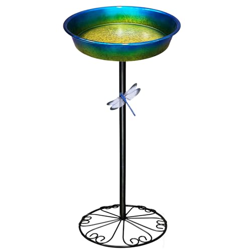 Birdbath for Outside 25'' Height Freestanding Birdbath Bird Feeder with Sturdy Base Gradient Color Outdoor Pedestal Bird Bath for Outdoor Garden Patio Backyard Lawn Decor Gift for Bird Lover - color: Gradient