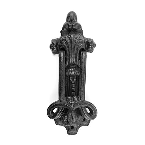 Renovators Supply Manufacturing Door Knockers for Front Door 8.25 in. Black Cast Iron Door Knocker with Mounting Hardware - color: Black Knot