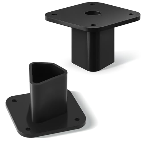 Nuanchu T Post Mounting Plate for Bird Houses Feeder,2 Pcs,Black | Compatible with Most Standard Fence Post Pole,Mounting Plate for Bird Houses,Bird Feeder,Mailboxes, Mount Flange - color: Black