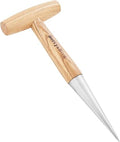Berry&Bird Hand Dibber, Stainless Steel Seed Planter Tool Bulb Planter Tool | Sow Dibbler with Wood Handle, Garden Hole Punch Dibber Tool for Planting Seeds & Bulbs, Flowers Tulips Daffodils Dahlias - size: 4.8''