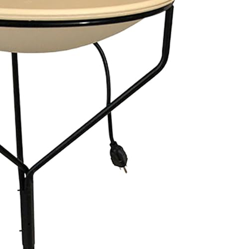 BestNest Heated Bird Bath with Metal Stand and 25' Lock-N-Dry Cord – 20" Diameter, Thermostatically Controlled Heater for Winter Use, Outdoor Bird Bath with Safe Power Connection