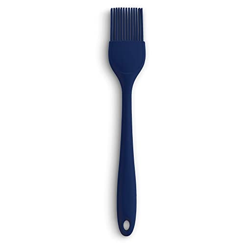 Mrs. Anderson’s Baking Silicone Basting Brush, Non-Stick, Heat Safe, Shed-Proof Bristles, Navy, 1.75-Inches, For Butter, Egg Wash, Glaze, And Baking Prep - color: Navy, size: 10.75-Inch, Brush