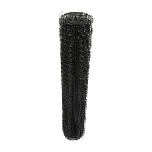 1.5 in Hardware Cloth, 48 in x 50 ft Chicken Wire Fence, Chicken Wire Mesh Roll for Rabbit Cages, Chicken Coop Fences and Poultry Enclosures(Black) - color: Black, size: 1.5in 48in x 50ft(with Gloves and Plier)