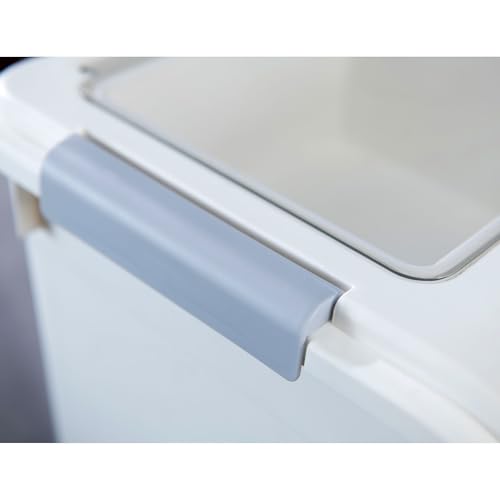 10 Liter / 20 lbs Rice Storage Container with Measuring Cup, BPA free, For Rice | Grain | Pet Food | Flour, 2 count, White
