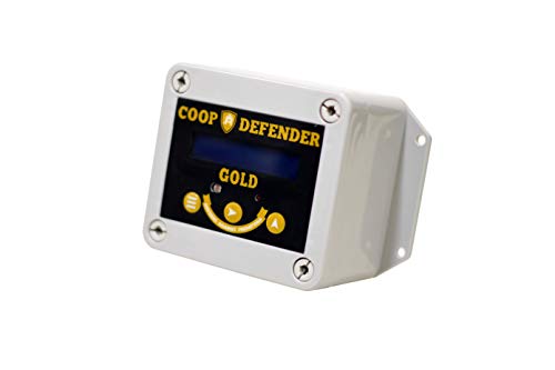 Coop Defender Gold Chicken Coop Door Automatic Opener | Timer and Light Sensor | Lifts Vertical Pop Doors Up to 2 lbs | Waterproof Indoor/Outdoor Auto Door Controller
