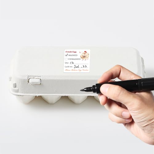 320 Pcs Egg Carton Labels, 2 Inch Square Farm Fresh Lain on Sticker PET Adhesive Egg Packaging Sticker for Box Container Carton Farm Supplies - color: Laid on Date