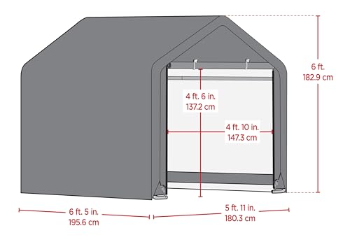 ShelterLogic 6' x 6' x 6' Agricultural 3-in-1 Run-in Loafing Shed Animal Shelter with Waterproof Cover, Brown