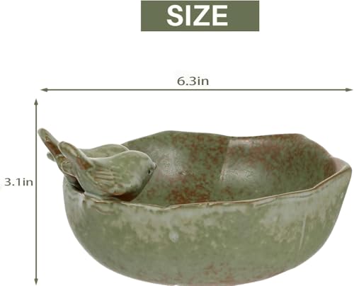 Ceramic Bird Bath for Outdoors,Ground & Tabletop Decor, Ground Feeders Bird Bath Feeding Bowl for Outdoors, Garden Deck, Balcony,Yard, Lawn. (Small birdbath) - style: Small birdbath