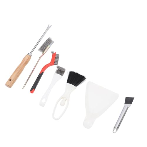 Bird Cage Tools Set Stainless Steel Bird Cage Brushes Cleaner Kit with Fork Scraper Brush Dustpan for Poop Small Animal Cages